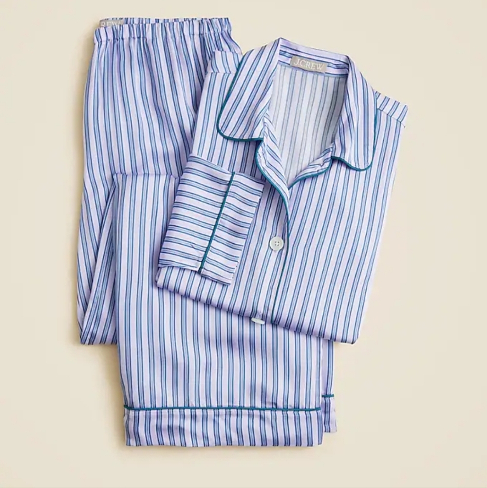 J. Crew Soft Shine pajama Set In Sweet Hyacinth Size Medium